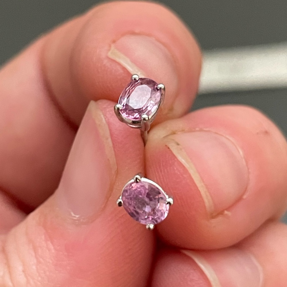 Pink oval studs